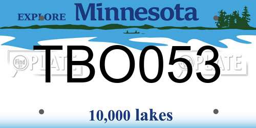 TBO053 Minnesota License Plate