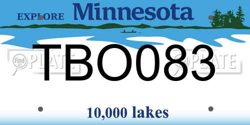 TBO083 Minnesota License Plate