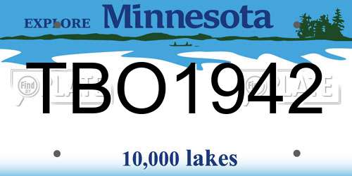 TBO1942 Minnesota License Plate