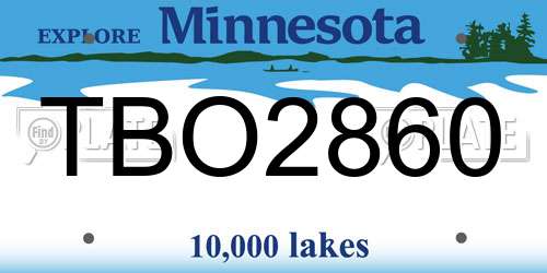 TBO2860 Minnesota License Plate