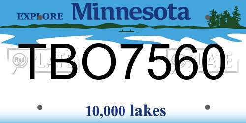 TBO7560 Minnesota License Plate