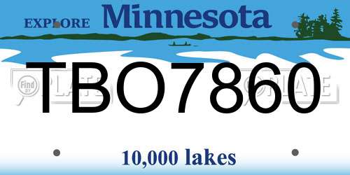 TBO7860 Minnesota License Plate