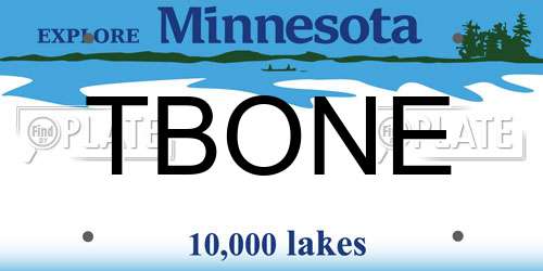 TBONE Minnesota License Plate