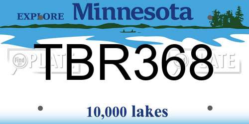TBR368 Minnesota License Plate