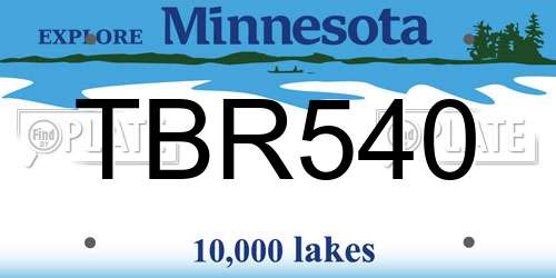 TBR540 Minnesota License Plate