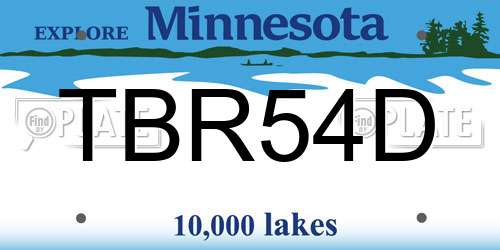 TBR54D Minnesota License Plate