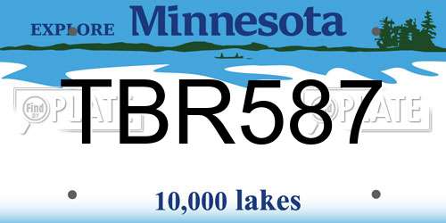 TBR587 Minnesota License Plate