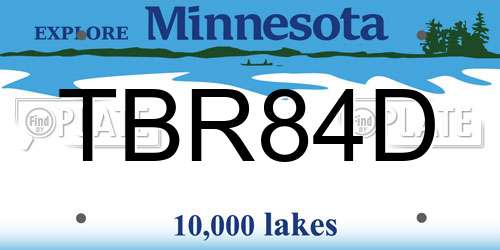 TBR84D Minnesota License Plate