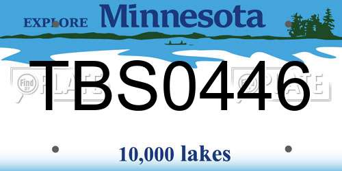 TBS0446 Minnesota License Plate