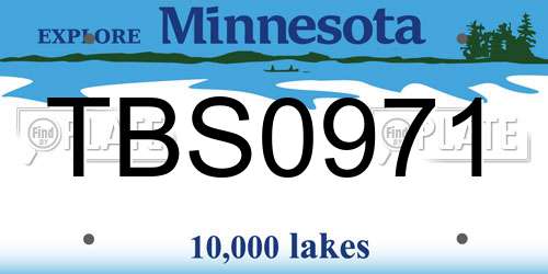 TBS0971 Minnesota License Plate