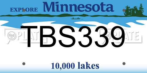 TBS339 Minnesota License Plate
