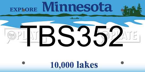 TBS352 Minnesota License Plate