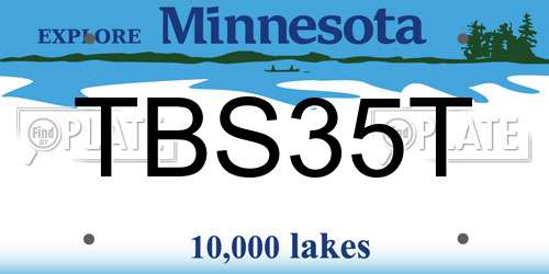 TBS35T Minnesota License Plate