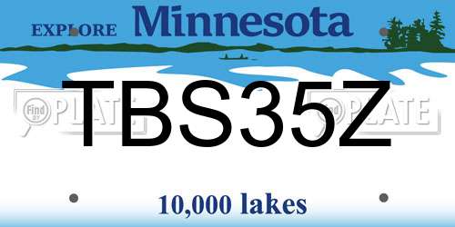 TBS35Z Minnesota License Plate