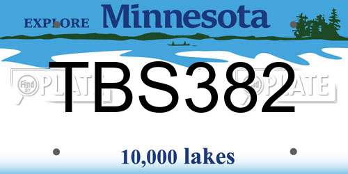 TBS382 Minnesota License Plate