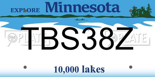 TBS38Z Minnesota License Plate