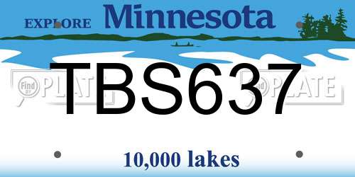 TBS637 Minnesota License Plate