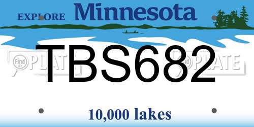 TBS682 Minnesota License Plate