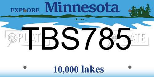 TBS785 Minnesota License Plate