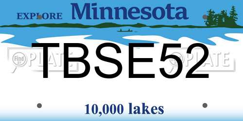 TBSE52 Minnesota License Plate
