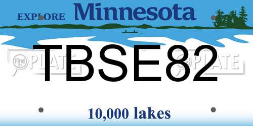 TBSE82 Minnesota License Plate