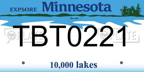TBT0221 Minnesota License Plate
