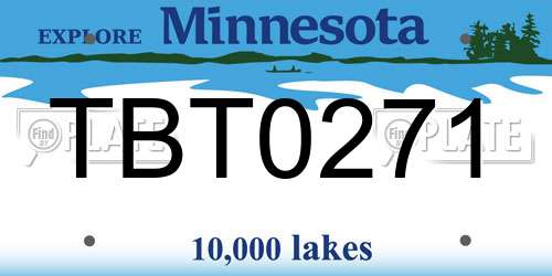 TBT0271 Minnesota License Plate
