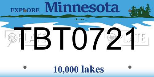 TBT0721 Minnesota License Plate