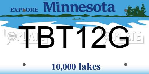 TBT12G Minnesota License Plate