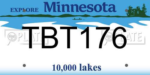 TBT176 Minnesota License Plate