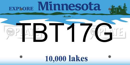 TBT17G Minnesota License Plate