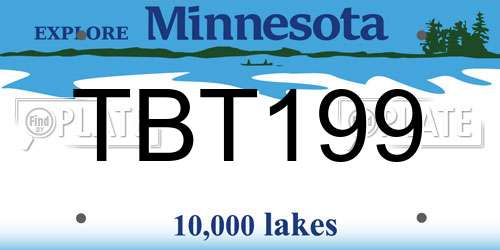 TBT199 Minnesota License Plate