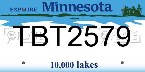 TBT2579 Minnesota License Plate