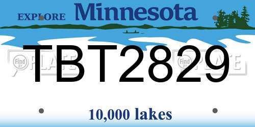 TBT2829 Minnesota License Plate