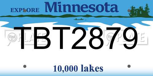 TBT2879 Minnesota License Plate