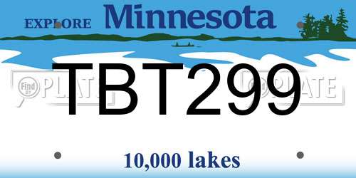 TBT299 Minnesota License Plate