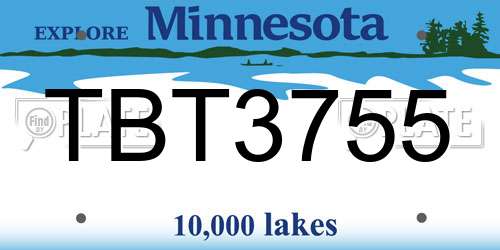 TBT3755 Minnesota License Plate