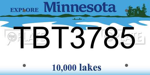 TBT3785 Minnesota License Plate