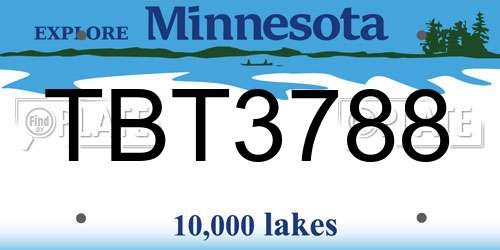 TBT3788 Minnesota License Plate