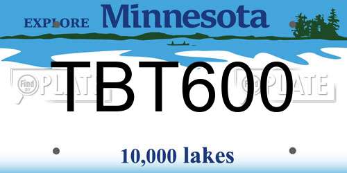 TBT600 Minnesota License Plate
