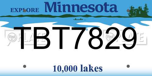 TBT7829 Minnesota License Plate