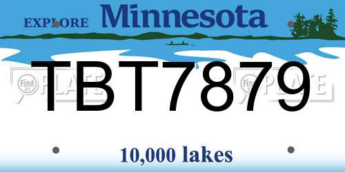 TBT7879 Minnesota License Plate