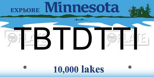 TBTDTTI Minnesota License Plate