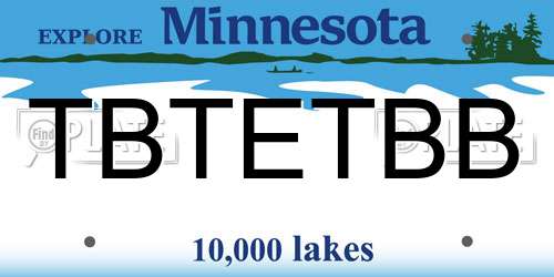 TBTETBB Minnesota License Plate