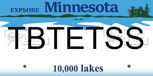TBTETSS Minnesota License Plate