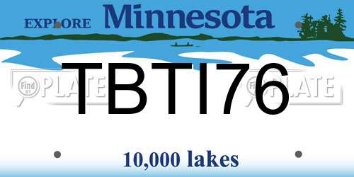 TBTI76 Minnesota License Plate