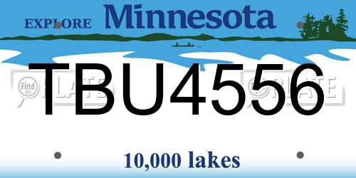 TBU4556 Minnesota License Plate