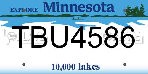 TBU4586 Minnesota License Plate
