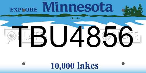 TBU4856 Minnesota License Plate