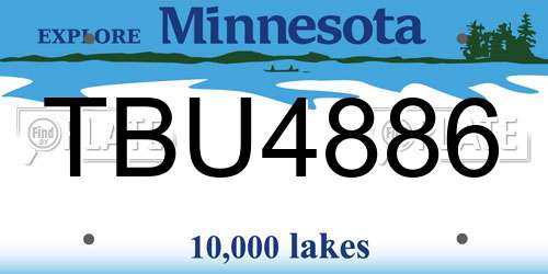 TBU4886 Minnesota License Plate